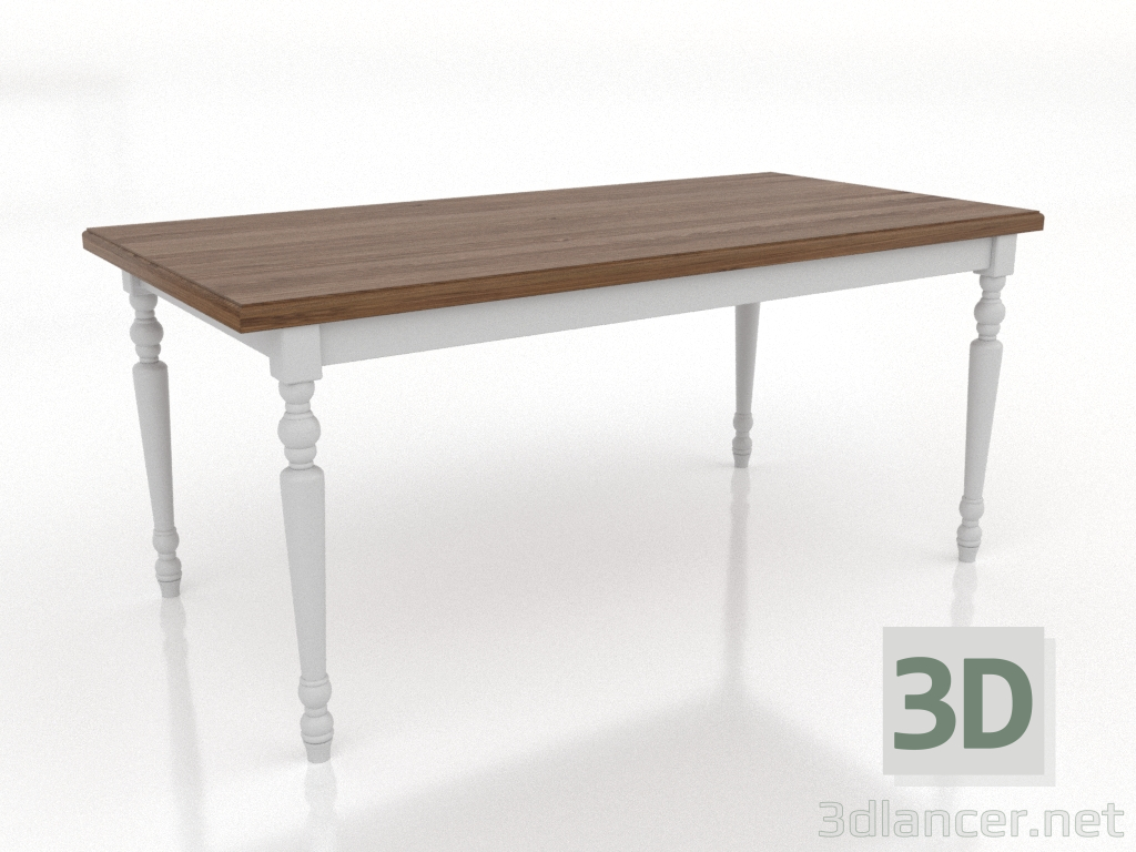 3d model Mesa de comedor 1600x800 mm (blanco, nogal claro) - vista previa 3d model Mesa de comedor 1600x800 mm (blanco, nogal claro) - vista previa