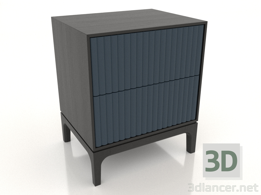 3d model Bedside table FARGO 2 drawers with milled facades (dark cobalt, black oak, option 4) - preview