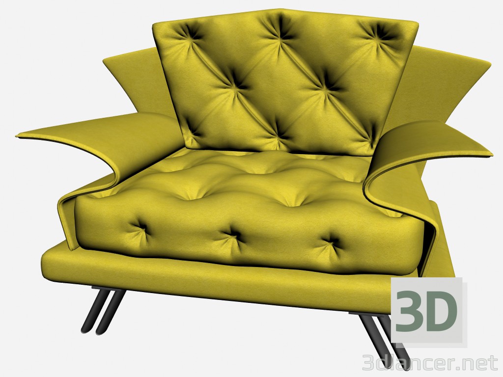 3d модель Кресло Super roy capitonne 3 – превью
