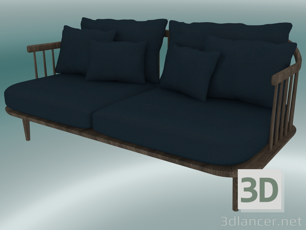 3d model Sofa Double Fly (SC2, H 70cm, D 80cm, L 162cm, Smoked oiled oak, Harald 2 182) - preview
