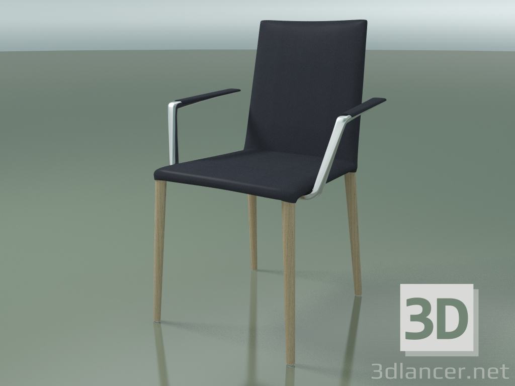 3D Modell Stuhl 1708BR (H 85-86 cm, mit Armlehnen, mit Lederausstattung, L20 gebleichte Eiche) - Vorschau