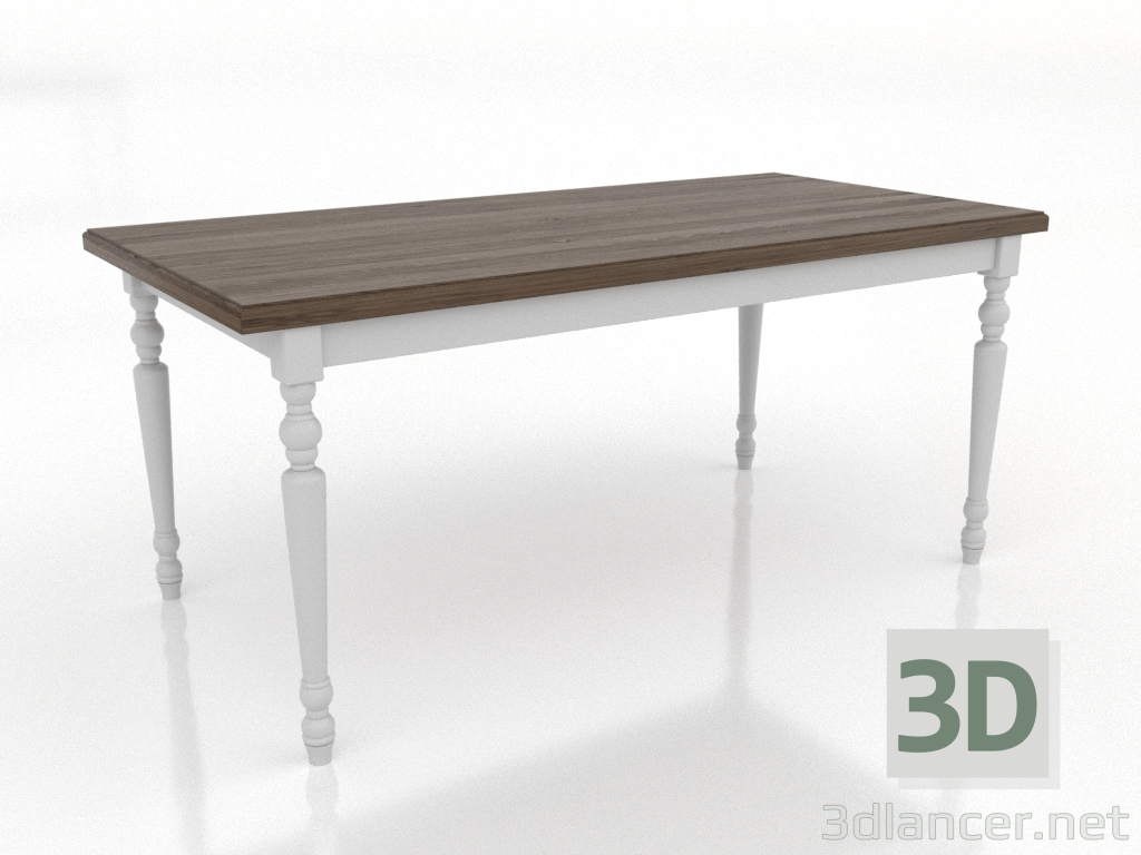 modèle 3D Table à manger 1600x800 mm (blanc, frêne éclairci noyer) - preview modèle 3D Table à manger 1600x800 mm (blanc, frêne éclairci noyer) - preview