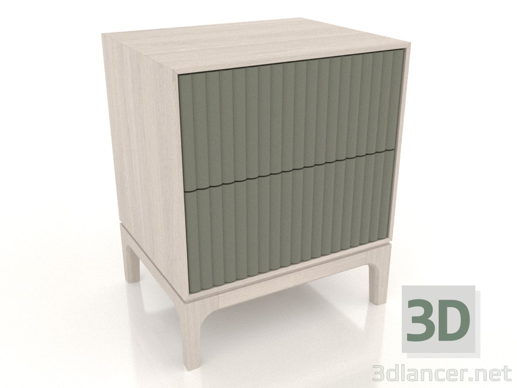 3d model Bedside table FARGO 2 drawers with milled facades (olive, bleached oak, option 4) - preview