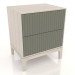 3d model Bedside table FARGO 2 drawers with milled facades (olive, bleached oak, option 4) - preview