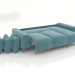 3d модель Диван Trento угловой раскладной (разложенный) – превью