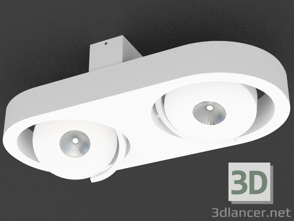 3d model lámpara de LED giratorio de superficie (DL18697_12WW-White) - vista previa