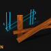 3d model 3D Broken Wooden Fence v1 Game asset - Low poly - preview