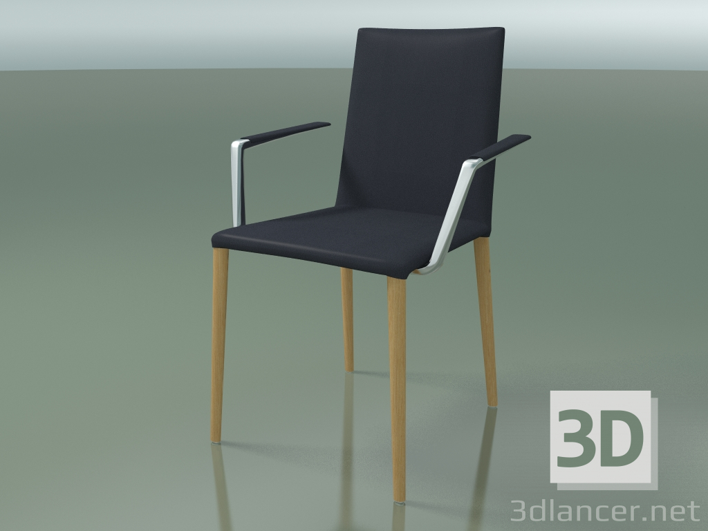 3D Modell Stuhl 1708BR (H 85-86 cm, mit Armlehnen, mit Lederausstattung, L22 Natureiche) - Vorschau
