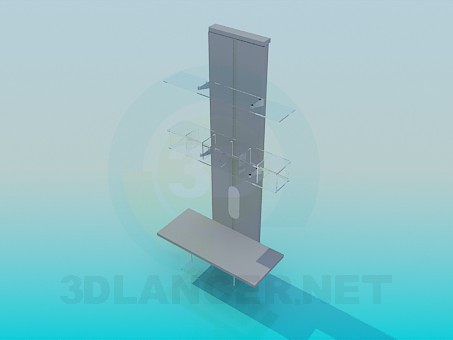 modelo 3D Iluminación y estantes de rejilla - escuchar modelo 3D Iluminación y estantes de rejilla - escuchar