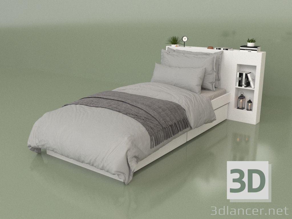 3D modeli Organizatörlü yatak 900 x 2000 (10301) - önizleme