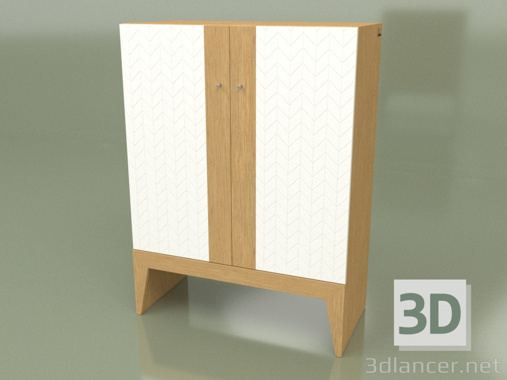 3D Modell Kleiderschrank STREIFEN NEU (Eiche ral 9003 Gesicht Pfeil) - Vorschau