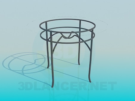 modelo 3D Mesa redonda con tapa de cristal - escuchar modelo 3D Mesa redonda con tapa de cristal - escuchar