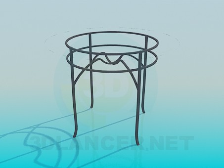modelo 3D Mesa redonda con tapa de cristal - escuchar modelo 3D Mesa redonda con tapa de cristal - escuchar