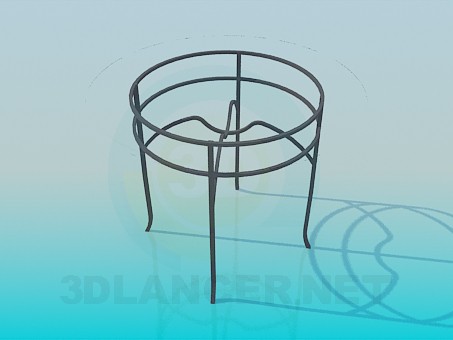 modelo 3D Mesa redonda con tapa de cristal - escuchar modelo 3D Mesa redonda con tapa de cristal - escuchar