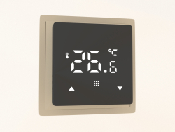 Thermostat mit Bodensensor (programmierbar, 16 A, schwarzes Glas, mattes Kaschmir, DTEF16®) R98