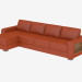 3d model Leather sofa with shelf and bed - preview