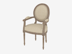 A cadeira de jantar com braços franceses do vintage LOUIS ROUND POLTRONA (8827.0008.A015.A)