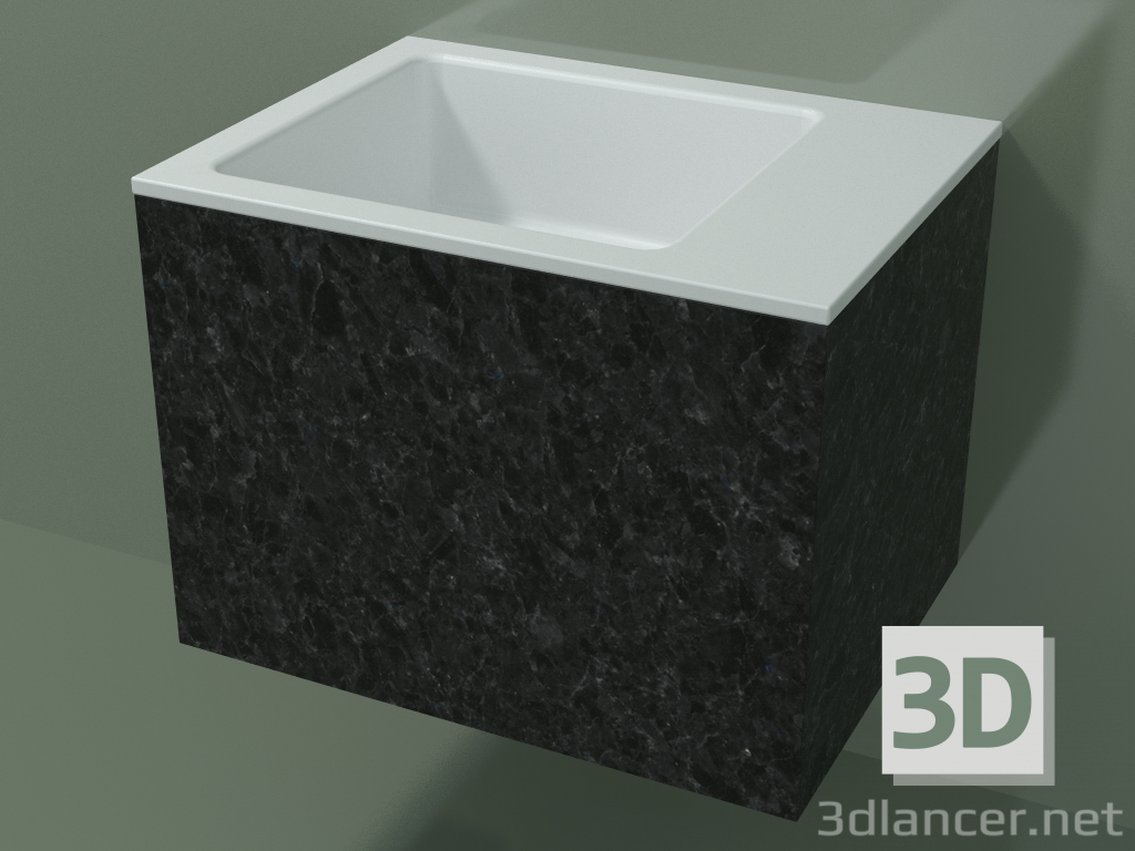 3D modeli Duvara monte lavabo (02R122102, Nero Assoluto M03, L 48, P 36, H 36 cm) - önizleme