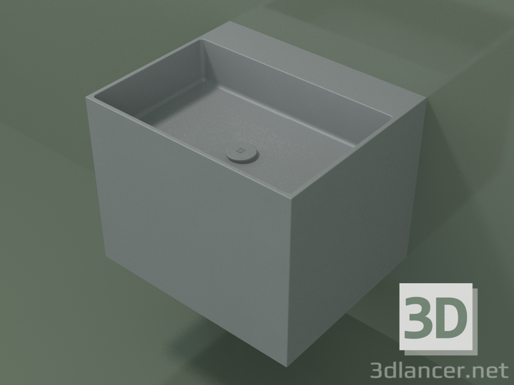 modèle 3D Lavabo suspendu (02UN33302, gris argenté C35, L 60, P 50, H 48 cm) - preview