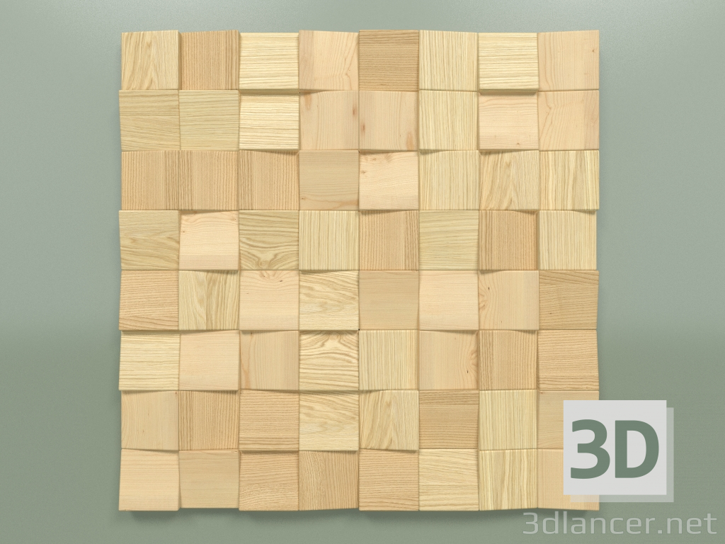 3d модель Дерев'яна панель Pixels 2 – превью