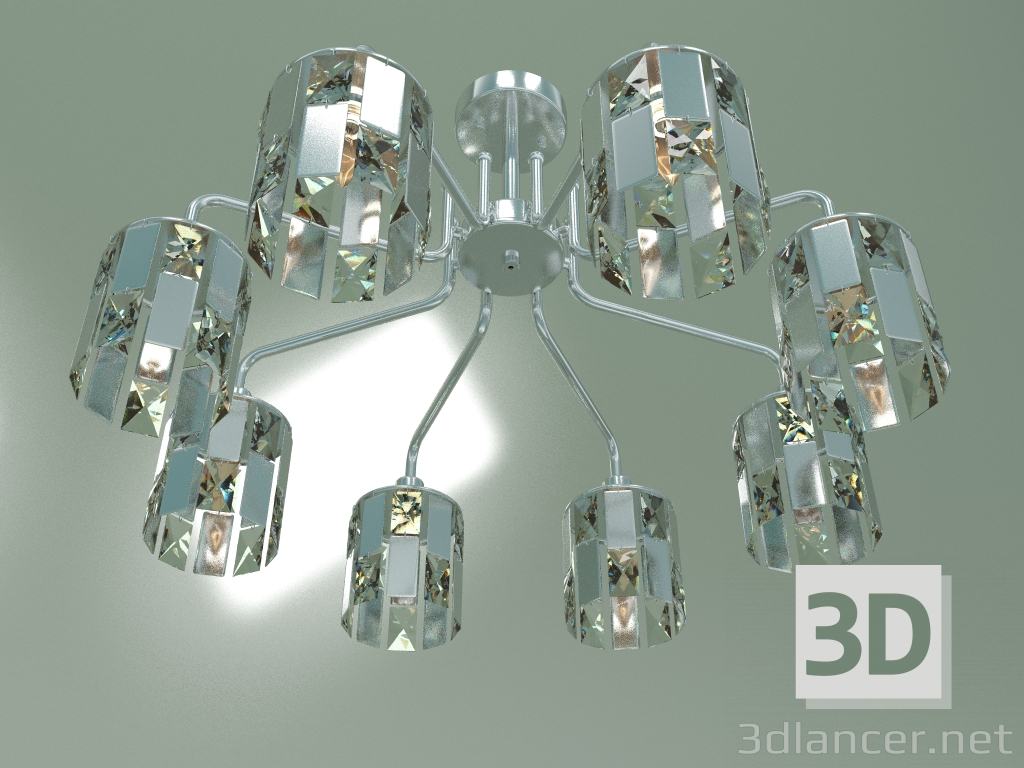 modello 3D Lampadario a soffitto 10101-8 (cristallo cromo-trasparente) - anteprima