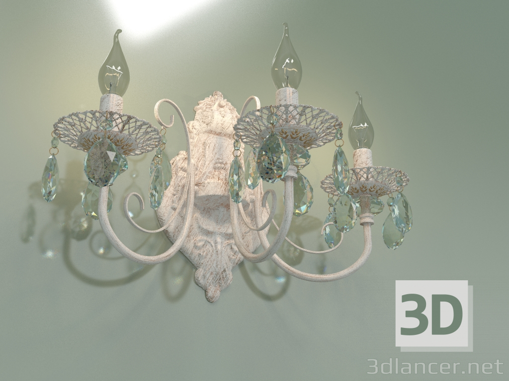 3d model Sconce 3305-3 (white with gold-clear crystal Strotskis) - preview