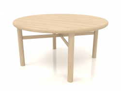 कॉफी टेबल (गोल सिरे) जेटी 031 (डी = 800x400, लकड़ी सफेद)