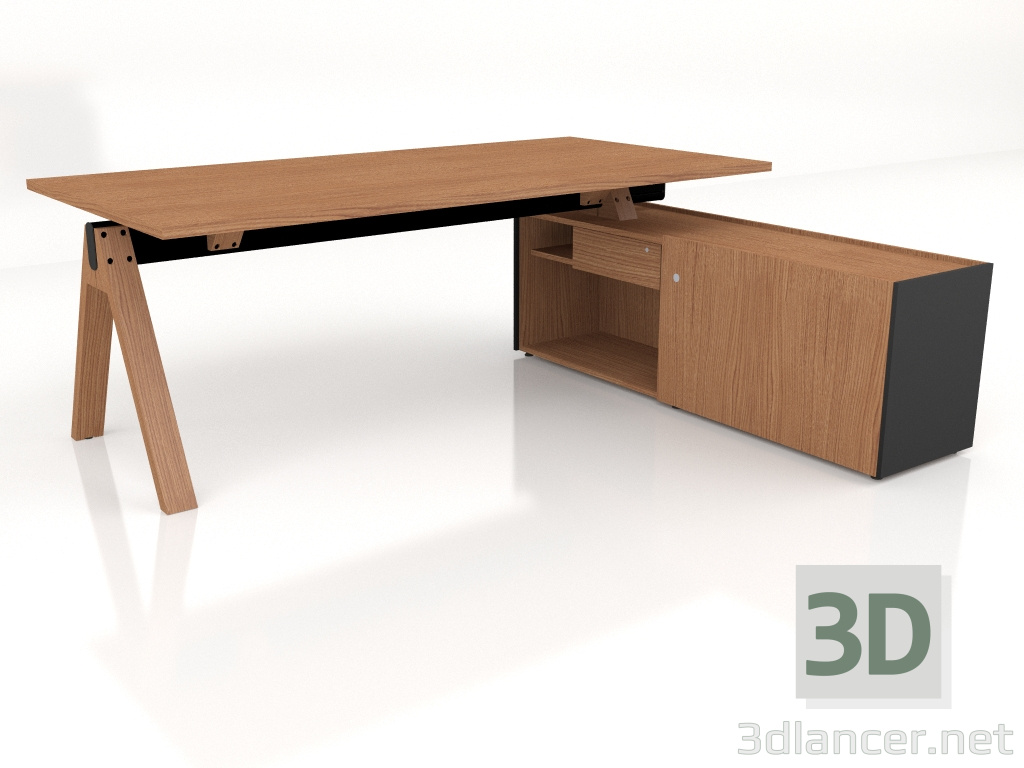 modello 3D Tavolo da lavoro Viga Executive V04P (2000x1801) - anteprima