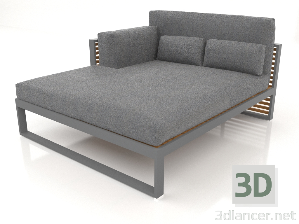 modèle 3D Canapé modulable XL, section 2 gauche, dossier haut, bois artificiel (Anthracite) - preview