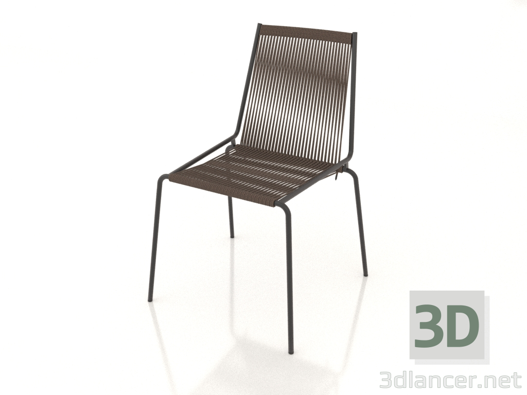 3 डी मॉडल नोएल कुर्सी (काला आधार, गहरा भूरा ऊन) - पूर्वावलोकन