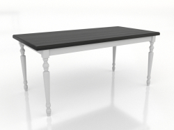 Mesa de jantar 1600x800 mm (branco, preto RAL 9005)