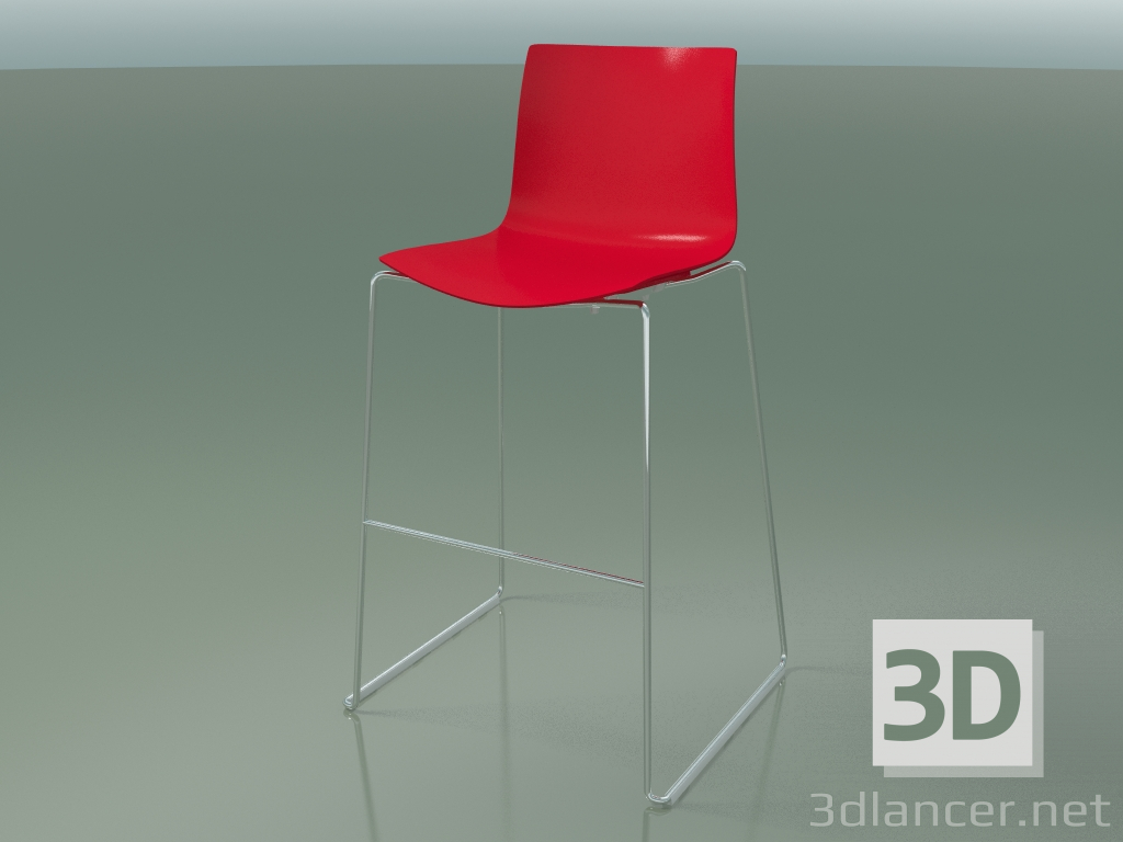 modèle 3D Chaise de bar 0471 (sur traîneau, polypropylène PO00104) - preview