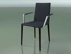 Chair 1708BR (H 85-86 cm, with armrests, with leather trim, L21 wenge)