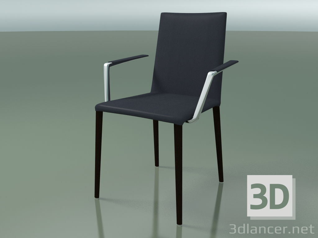 3D Modell Stuhl 1708BR (H 85-86 cm, mit Armlehnen, mit Lederbesatz, L21 wenge) - Vorschau