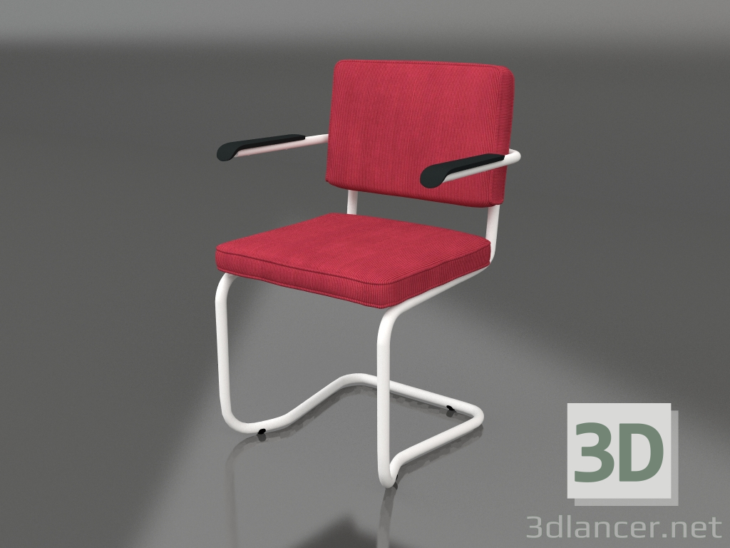 3D Modell Ridge Rib Kink Stuhl (Rot) - Vorschau