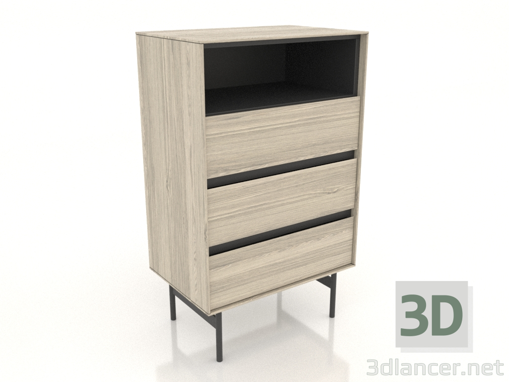 3d model Chest of drawers HIGH 600 mm (lightened oak) - preview