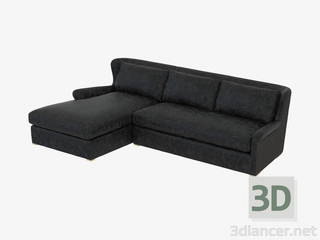 3D Modell Leder-Modul-Sofa LEATHER & WOLLE SEKTIONAL (7843-3104 LAF) - Vorschau