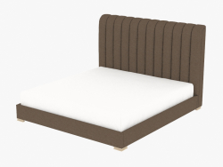 Lit double HARLAN KING BED CADRE AVEC TAILLE (5002K Brown)