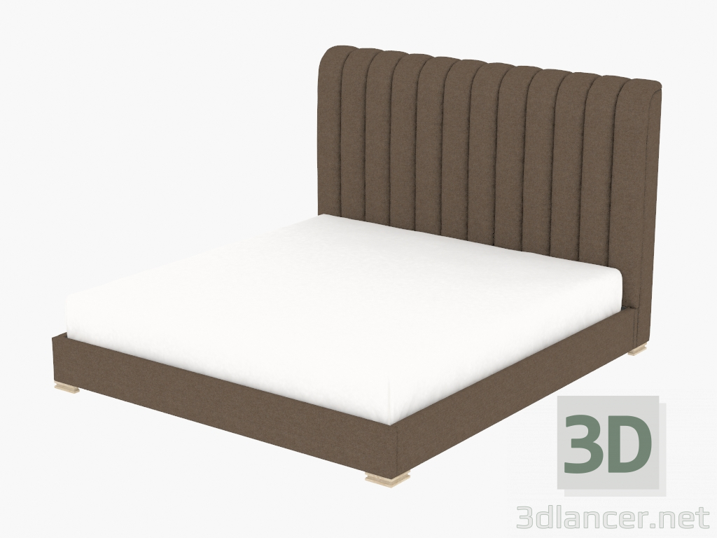 3 डी मॉडल डबल बेड HARLAN राजा फ्रेम के साथ आकार बिस्तर (5002K ब्राउन) - पूर्वावलोकन