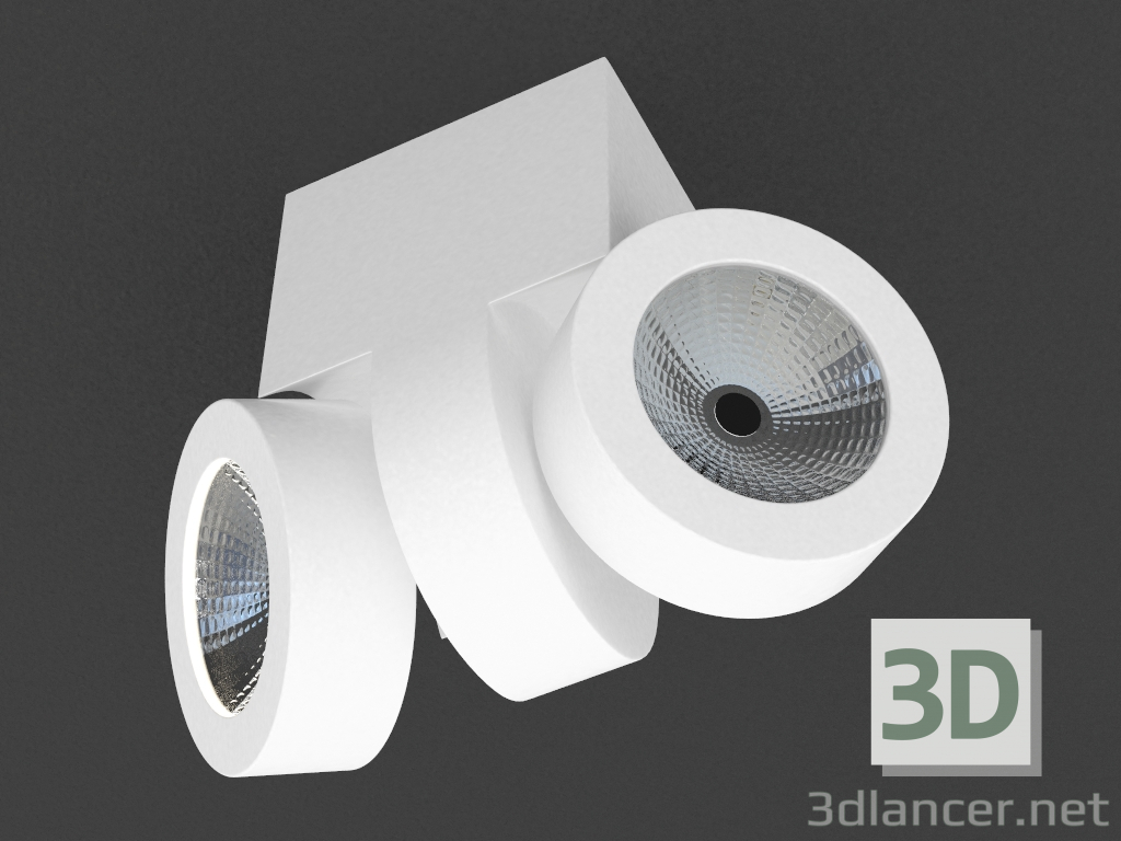 3d model mamparo LED (DL18698_12WW-White) - vista previa