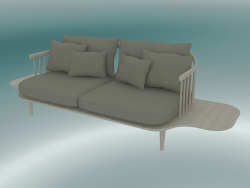 Sofa Fly Double (SC3, H 70 cm, T 80 cm, L 240 cm, Eiche weiß geölt, Hot Madison 094)