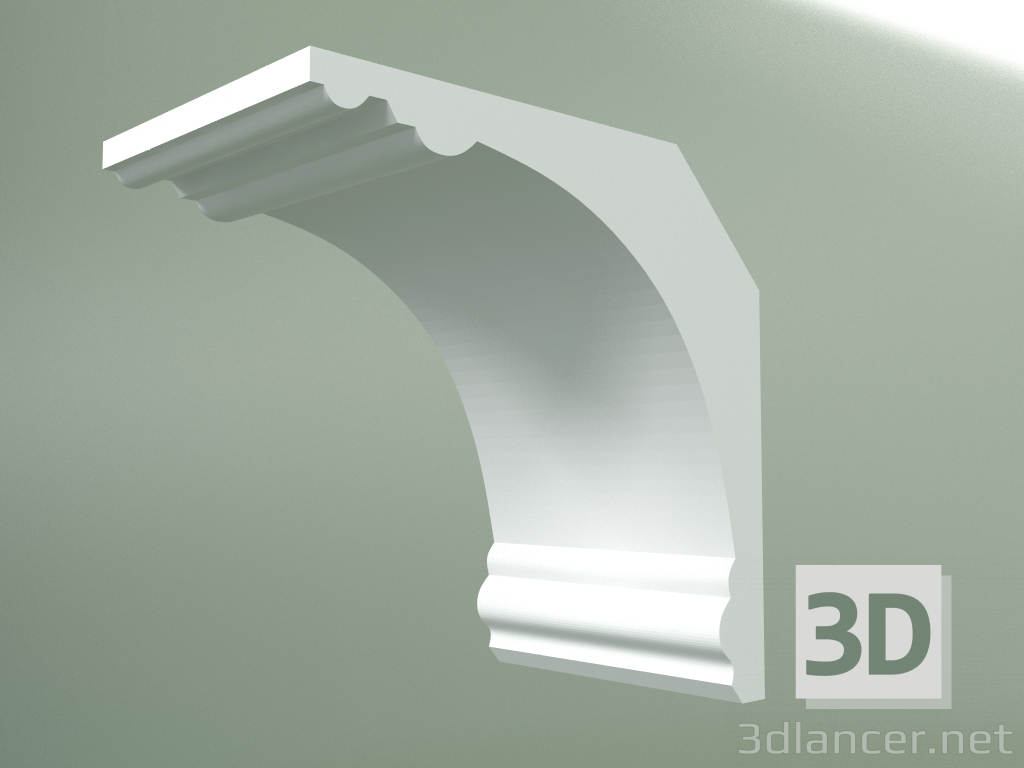 modello 3D Cornice in gesso (zoccolo a soffitto) KT096 - anteprima