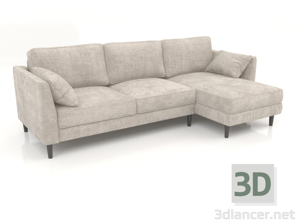 modèle 3D Canapé-lit GRACE avec pouf - preview