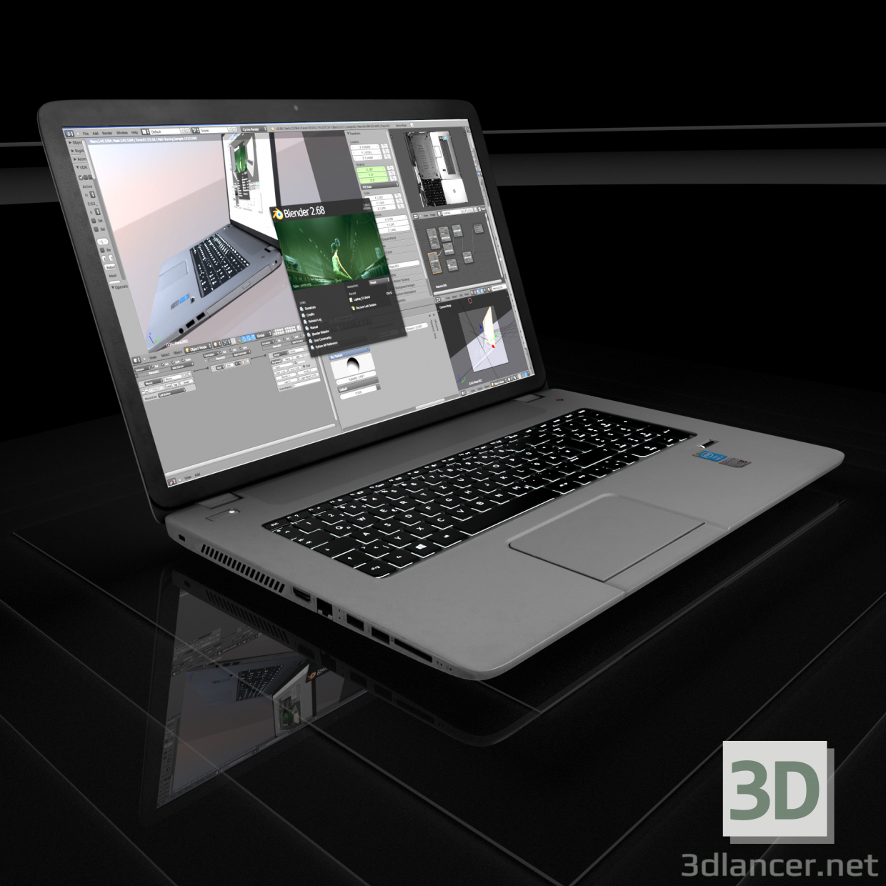 3d model laptop hp 41832