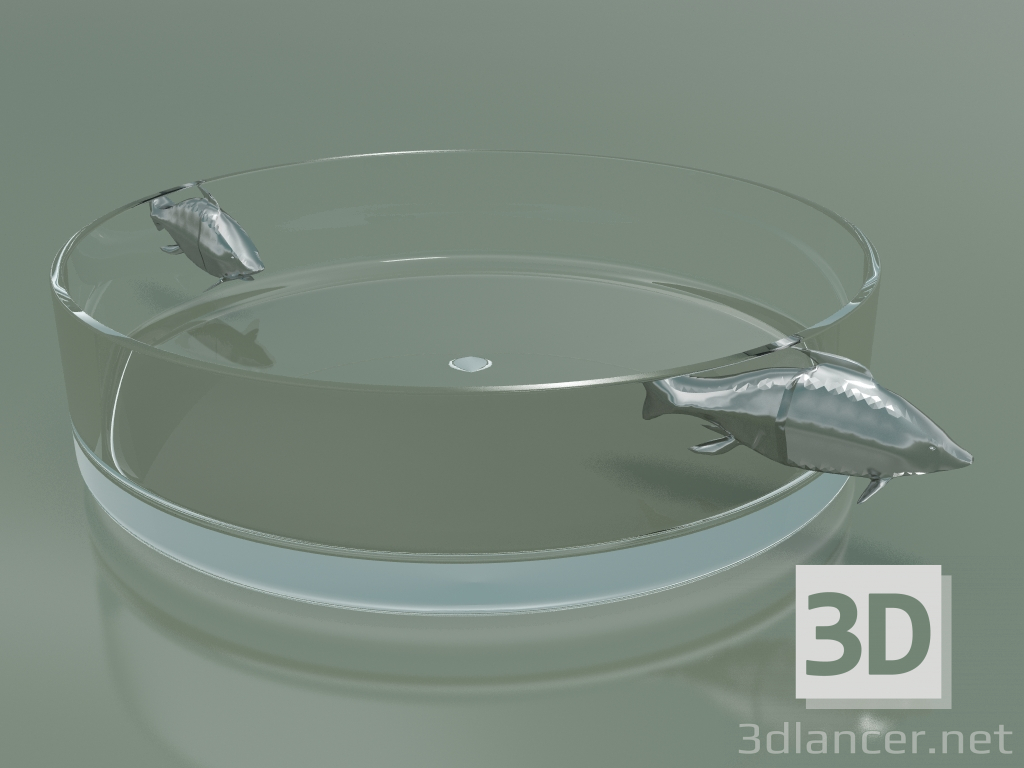 3d model Jarrón Illusion Fish (H 10cm, D 40cm) - vista previa