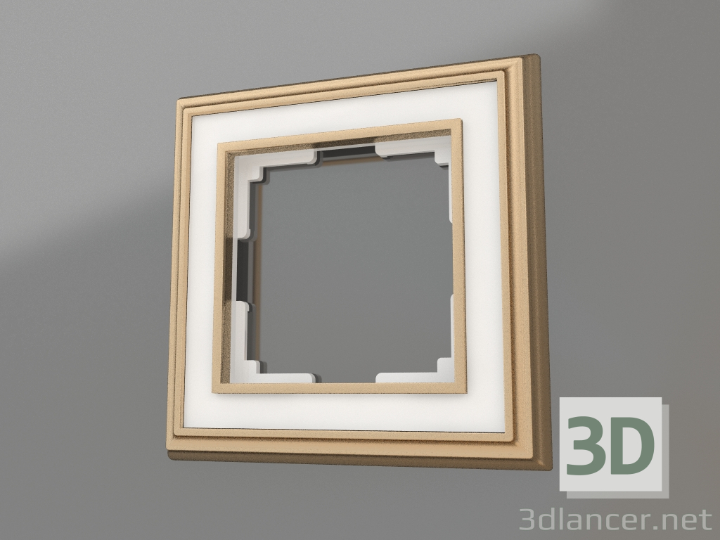 3 डी मॉडल 1 पोस्ट पलासियो के लिए फ़्रेम (सुनहरा-सफ़ेद) - पूर्वावलोकन