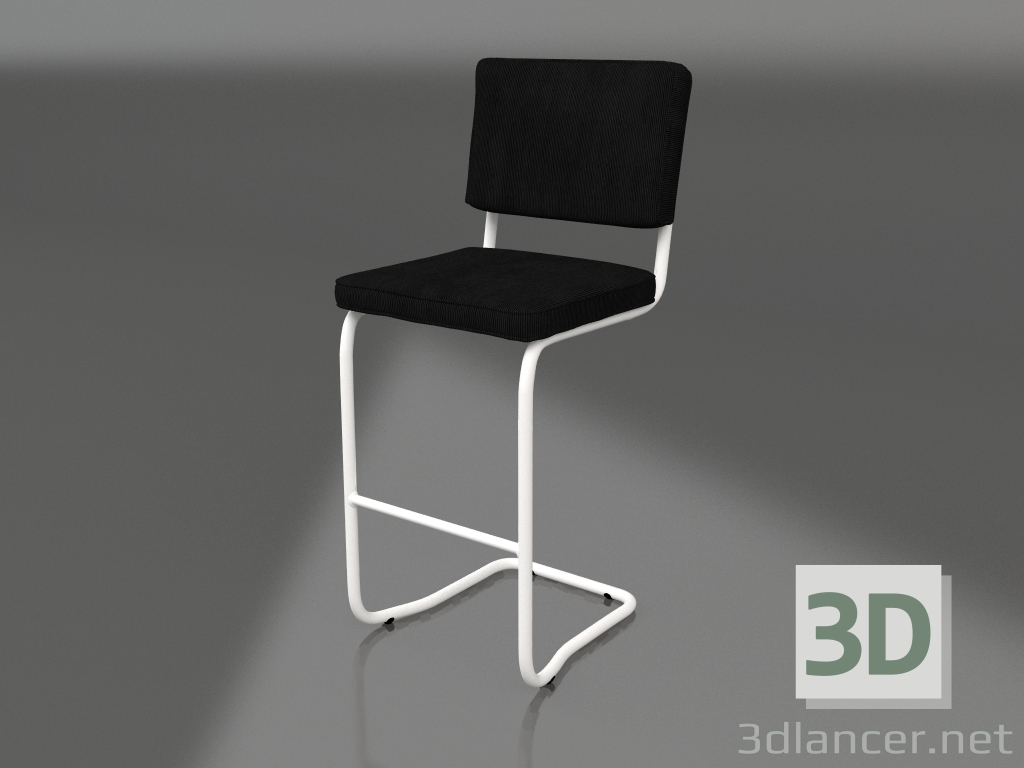 3d model Bar stool Ridge Rib Kink (Black) - preview