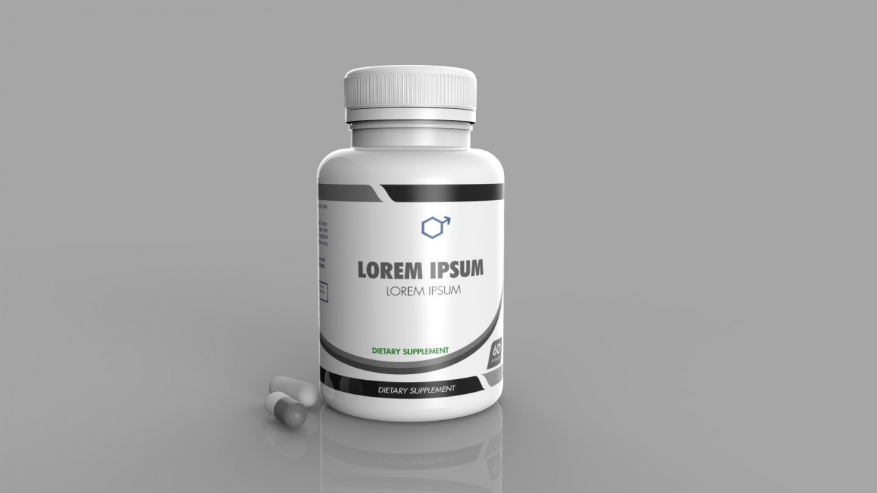 3d model supplement bottle - preview