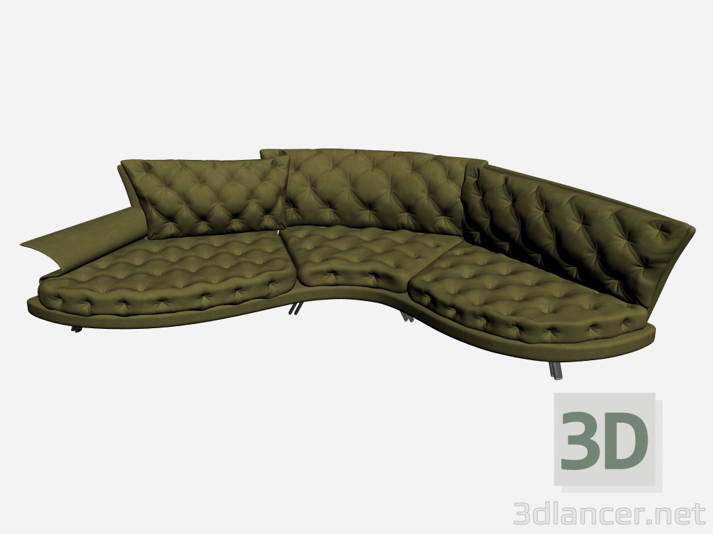 3D modeli Kanepe süper roy capitonne 6 - önizleme