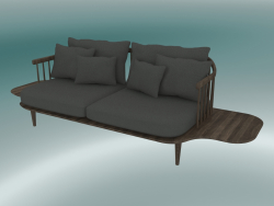 Sofa Double Fly (SC3, H 70cm, D 80cm, L 240cm, Smoked oiled oak, Hot Madison 093)